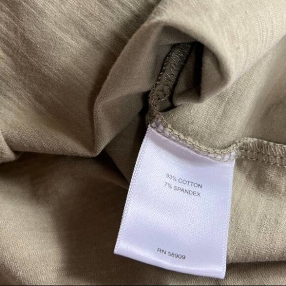 Chelsea and Violet Sage Green Slub Cotton Crop Tee with Ruffle Sleeve Size M - Picture 5 of 6